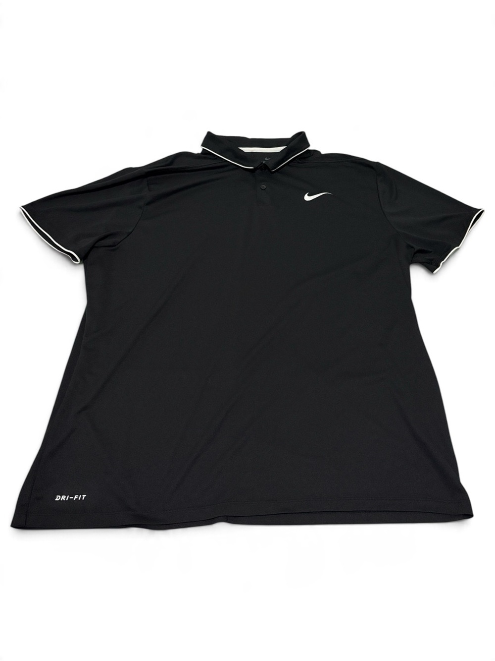 Nike Dri-Fit XXL Short SleeveBlack Polo with White Trim